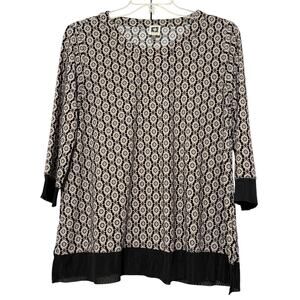 Anne Klein Printed Blouse/Tunic, Size L